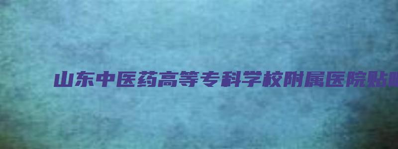 山东中医药高等专科学校附属医院贴吧