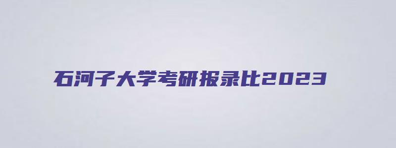 石河子大学考研报录比2023