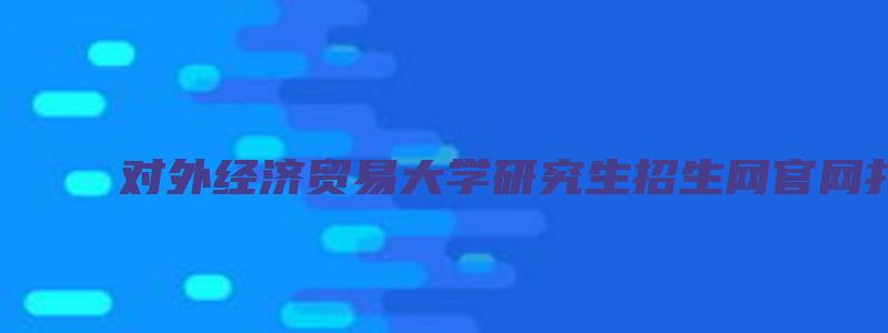 对外经济贸易大学研究生招生网官网打不开