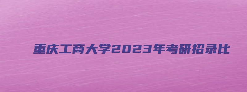 重庆工商大学2023年考研招录比