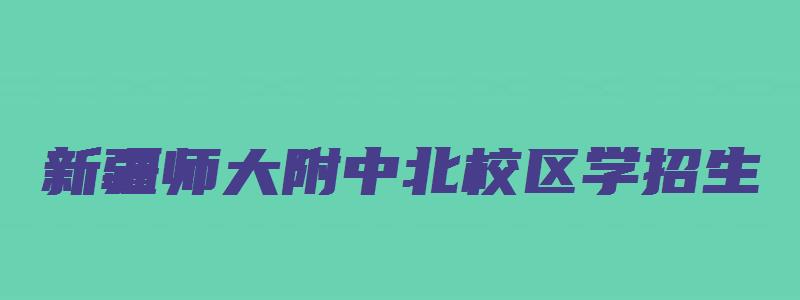 新疆师大附中北校区学招生