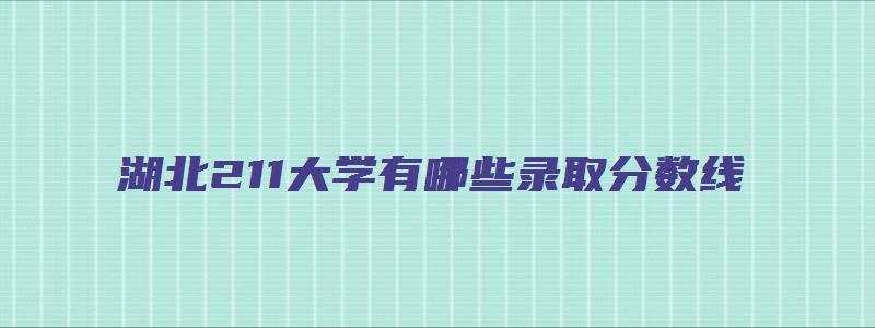 湖北211大学有哪些录取分数线