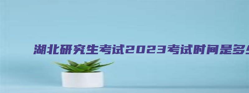 湖北研究生考试2023考试时间是多少