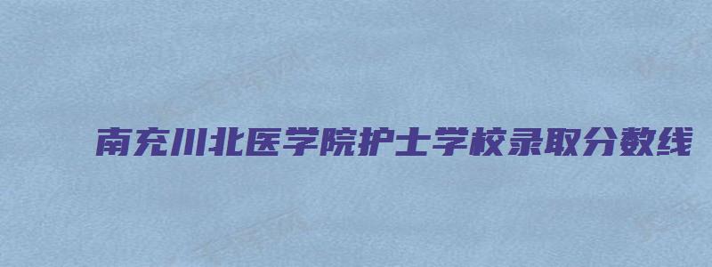 南充川北医学院护士学校录取分数线