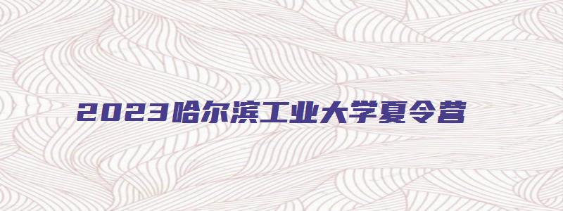 2023哈尔滨工业大学夏令营