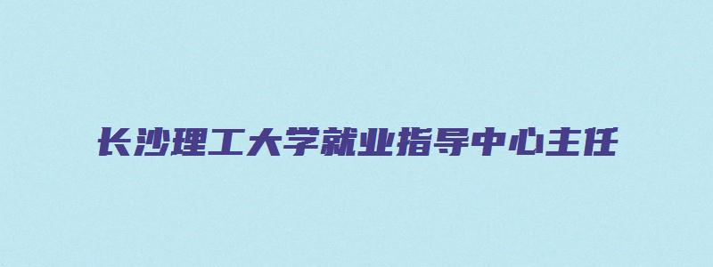 长沙理工大学就业指导中心主任