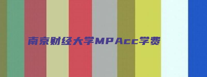 南京财经大学MPAcc学费