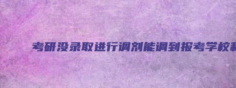 考研没录取进行调剂能调到报考学校和报考专业吗