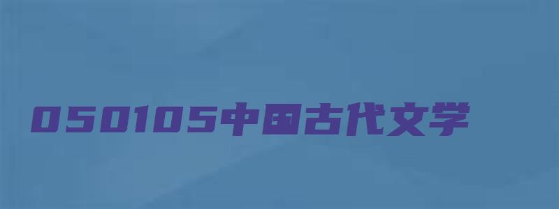 050105中国古代文学