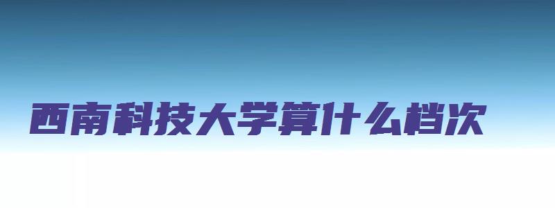 西南科技大学算什么档次