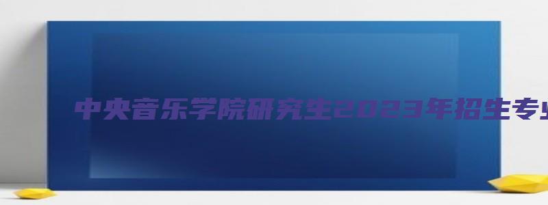 中央音乐学院研究生2023年招生专业