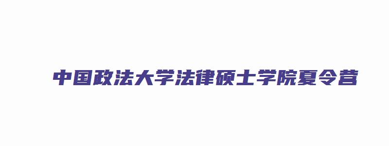 中国政法大学法律硕士学院夏令营