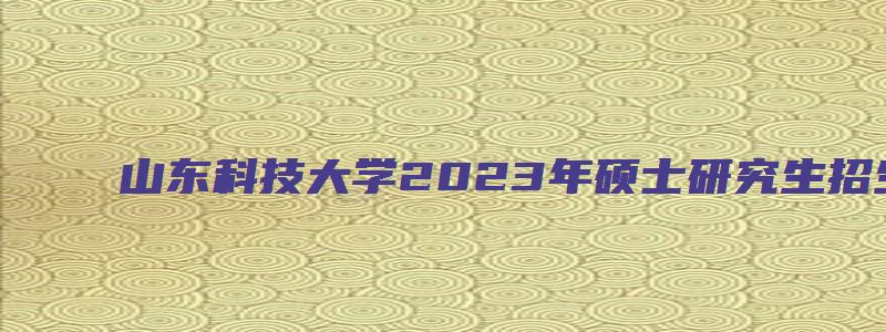 山东科技大学2023年硕士研究生招生简章汇总图