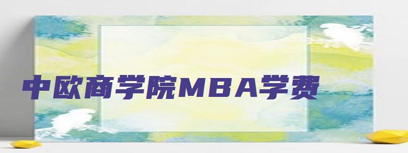 中欧商学院MBA学费