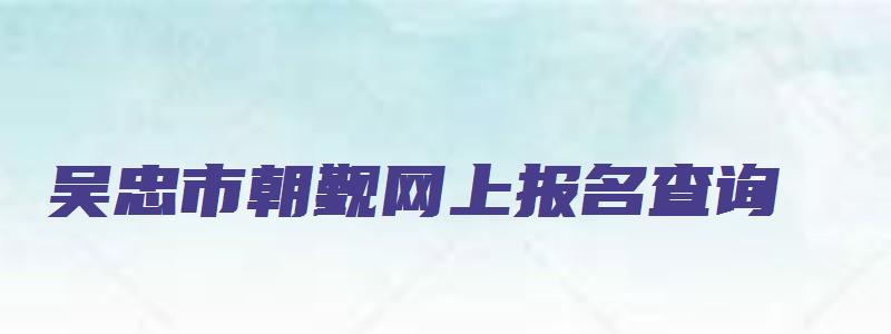 吴忠市朝觐网上报名查询