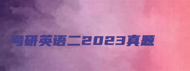 考研英语二2023真题