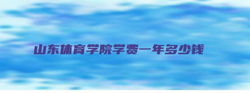 山东体育学院学费一年多少钱