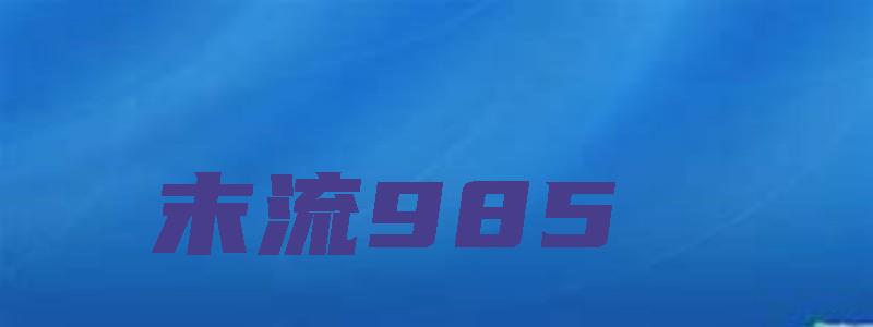 末流985