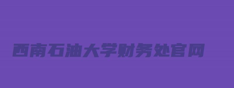 西南石油大学财务处官网