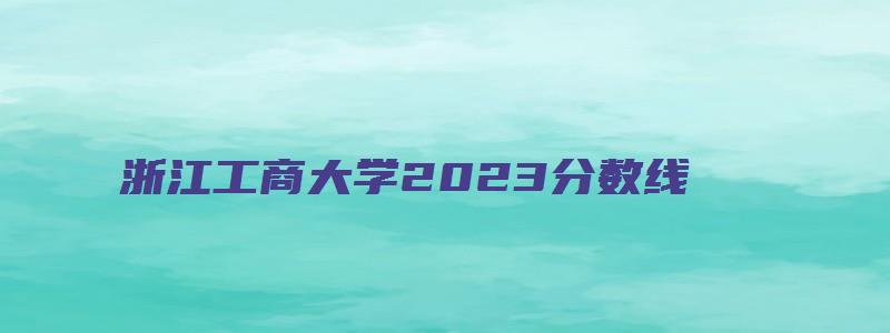 浙江工商大学2023分数线