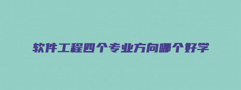 软件工程四个专业方向哪个好学