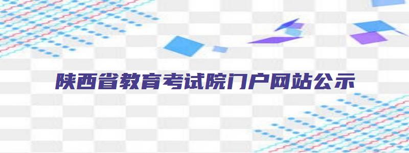 陕西省教育考试院门户网站公示