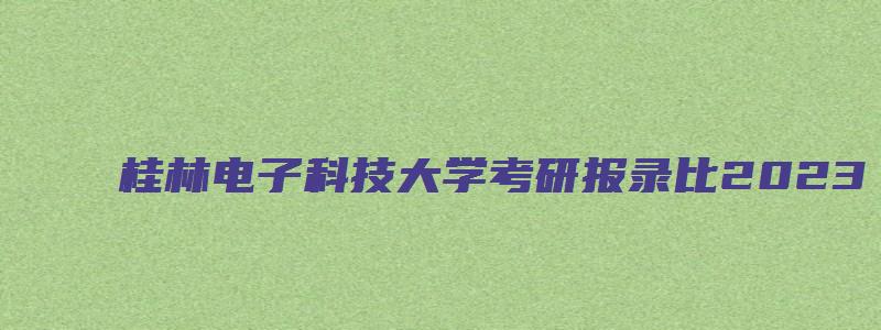 桂林电子科技大学考研报录比2023