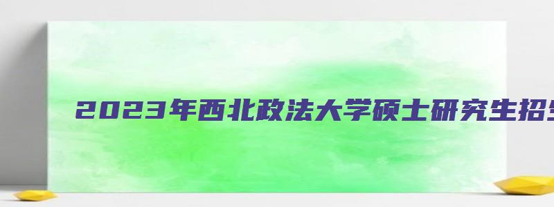 2023年西北政法大学硕士研究生招生简章及答案