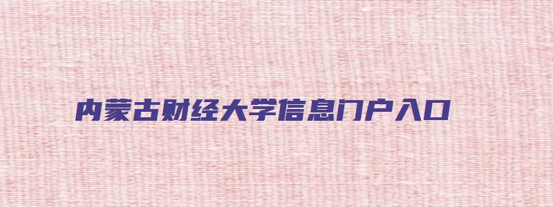 内蒙古财经大学信息门户入口