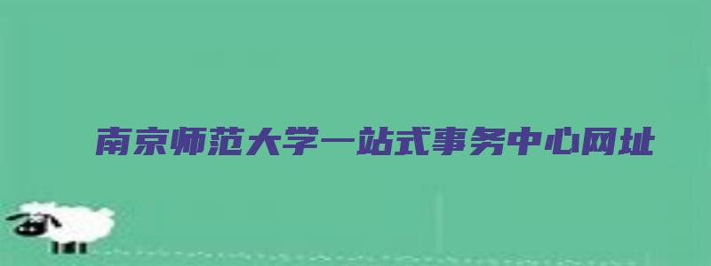 南京师范大学一站式事务中心网址