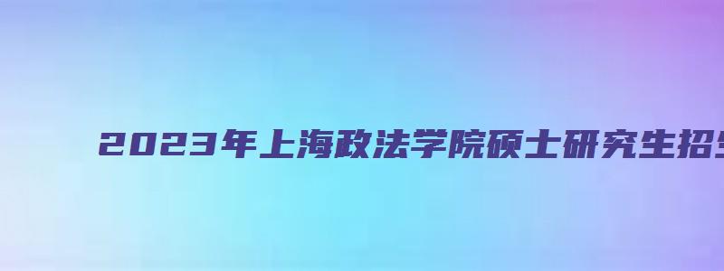 2023年上海政法学院硕士研究生招生专业目录表