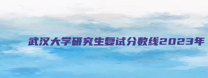 武汉大学研究生复试分数线2023年