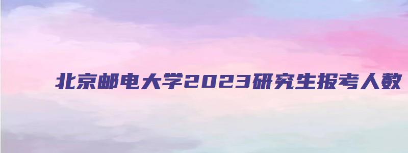 北京邮电大学2023研究生报考人数