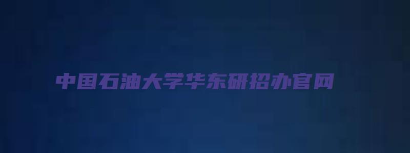 中国石油大学华东研招办官网