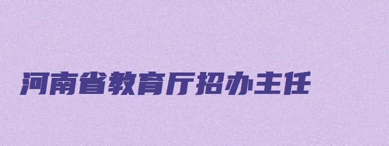 河南省教育厅招办主任