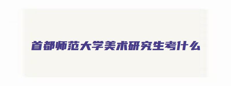 首都师范大学美术研究生考什么