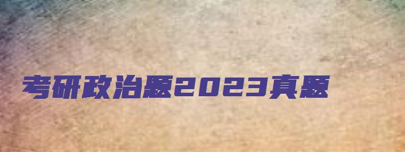 考研政治题2023真题