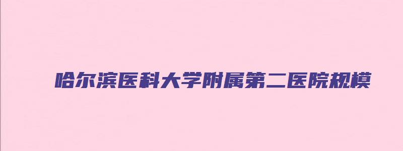 哈尔滨医科大学附属第二医院规模