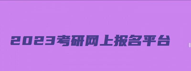 2023考研网上报名平台