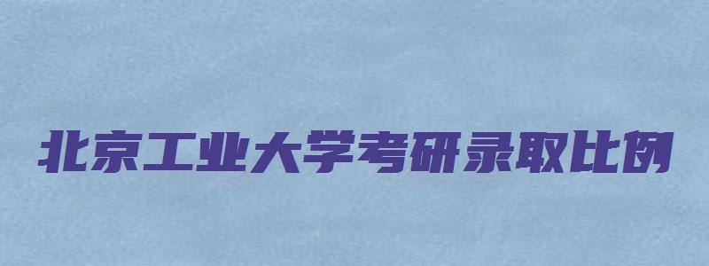 北京工业大学考研录取比例