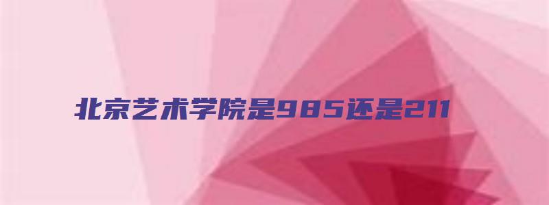 北京艺术学院是985还是211