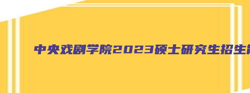 中央戏剧学院2023硕士研究生招生简章电话