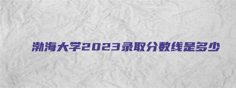 渤海大学2023录取分数线是多少