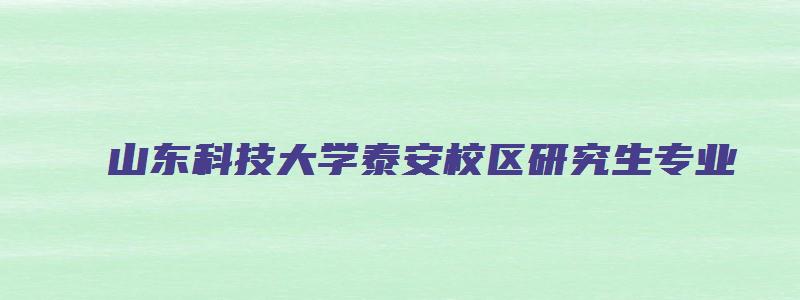 山东科技大学泰安校区研究生专业