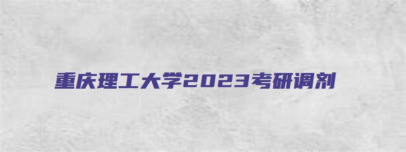 重庆理工大学2023考研调剂