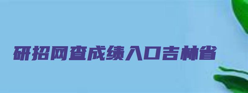 研招网查成绩入口吉林省