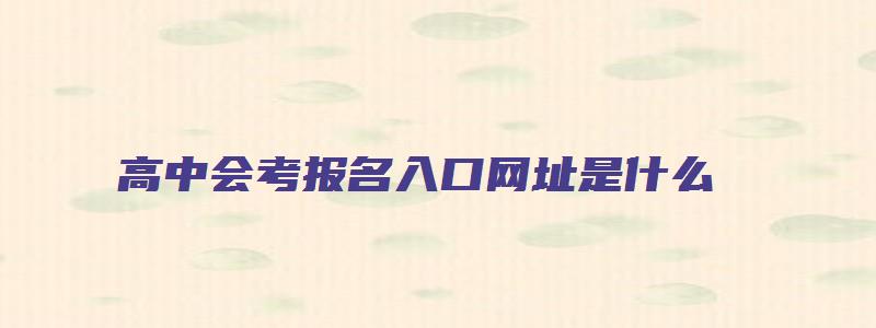 高中会考报名入口网址是什么