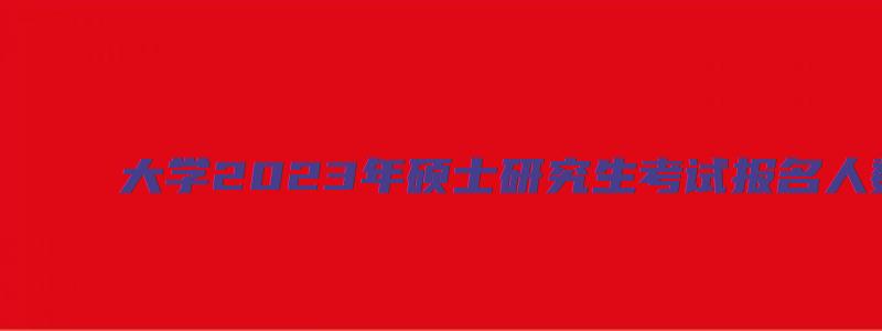 大学2023年硕士研究生考试报名人数统计(截至10月27日)