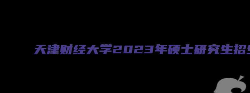 天津财经大学2023年硕士研究生招生简章