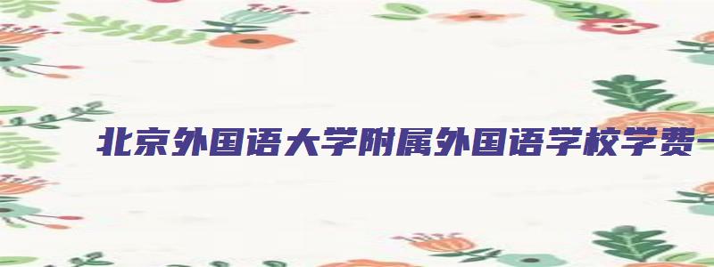 北京外国语大学附属外国语学校学费一年多少钱